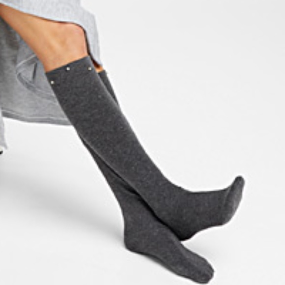 Lemon shimmery gray pearly-trim thigh-highs NWT - Picture 1 of 6